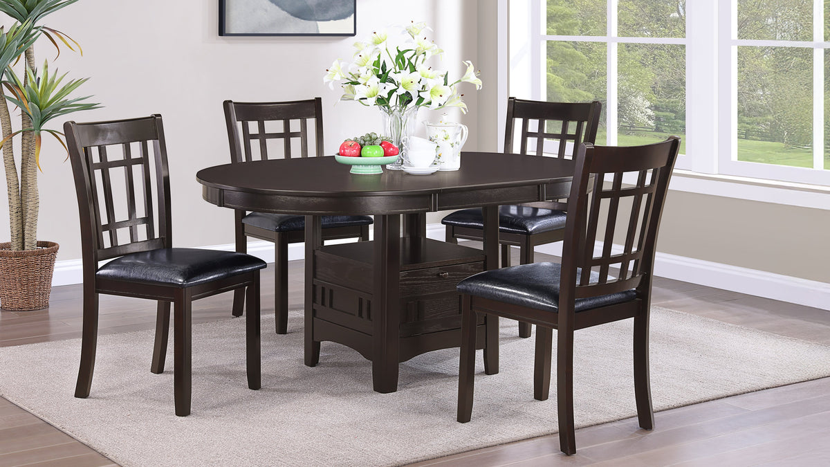 Lavon Oval Extension Dining Table & 5-Piece Set - 5pcs- Table + 4 Side Chairs