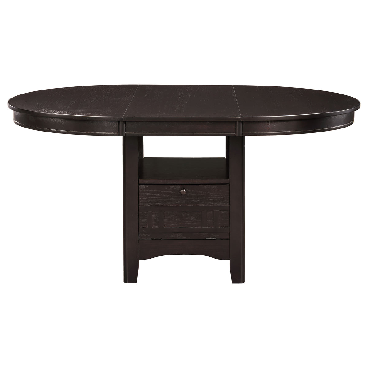 Lavon Oval Extension Dining Table & 5-Piece Set - Transitional Espresso with Storage Pedestal – view 13