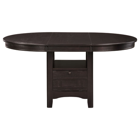 Lavon Oval Extension Dining Table & 5-Piece Set - Transitional Espresso with Storage Pedestal – view 13