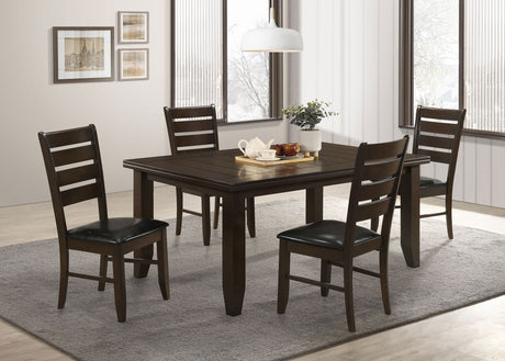 Dalila 66" Plank-Top Dining Table & Sets - 5pcs- Table + 4 Side Chairs