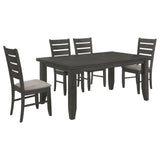 Dalila Plank-Top Dining Table & Sets - 66" Table, Ladder-Back Chairs & Tufted Bench in Dark Grey – view 16