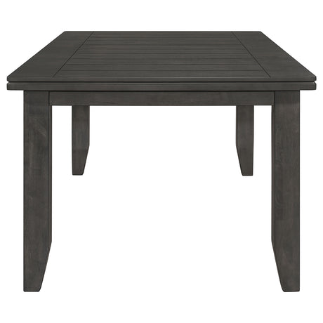 Dalila Plank-Top Dining Table & Sets - 66" Table, Ladder-Back Chairs & Tufted Bench in Dark Grey – view 19