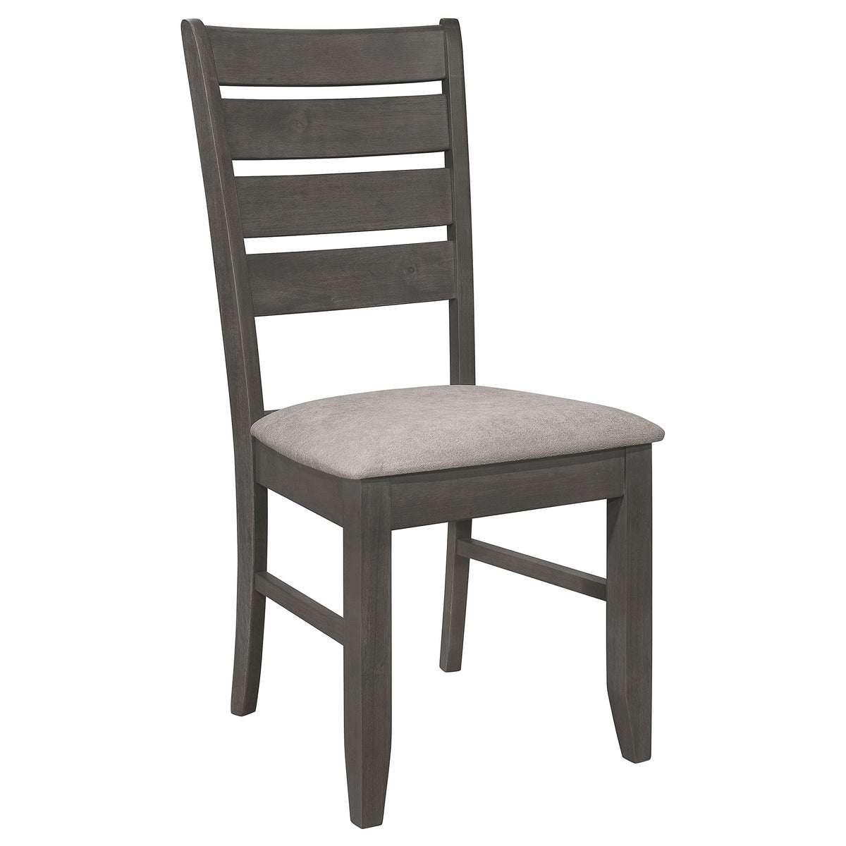 Dalila Plank-Top Dining Table & Sets - 66" Table, Ladder-Back Chairs & Tufted Bench in Dark Grey