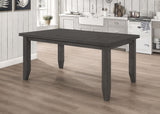 Dalila Plank-Top Dining Table & Sets - 66" Table, Ladder-Back Chairs & Tufted Bench in Dark Grey – view 1