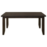 Dalila 66" Plank-Top Dining Table & Sets - Cappuccino Wood with Ladder-Back Chairs & Tufted Bench – view 9