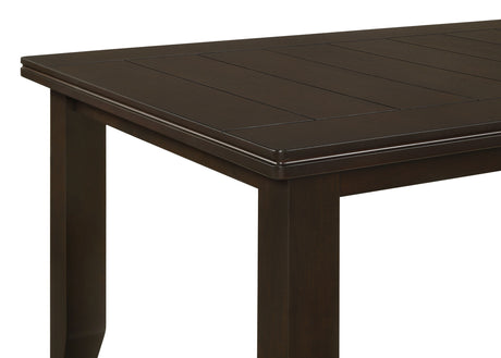 Dalila 66" Plank-Top Dining Table & Sets - Cappuccino Wood with Ladder-Back Chairs & Tufted Bench – view 11
