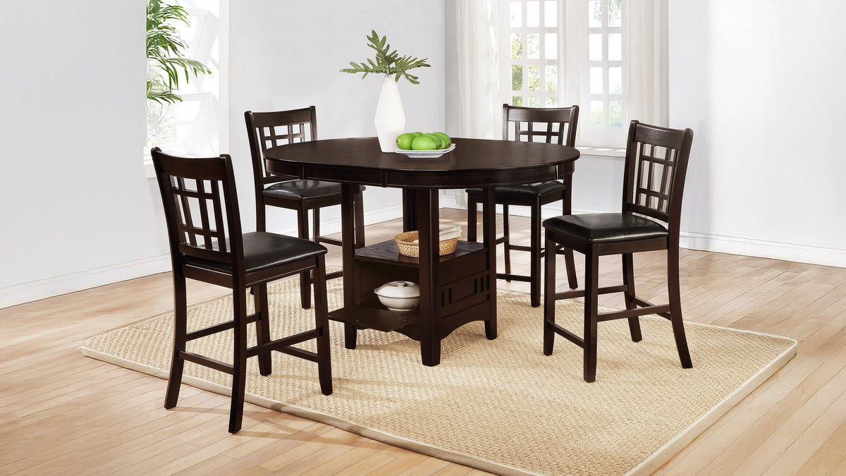Lavon Oval Counter Height Extension Table & 5-Piece Set - 5pcs- Table + 4 Counter Chairs