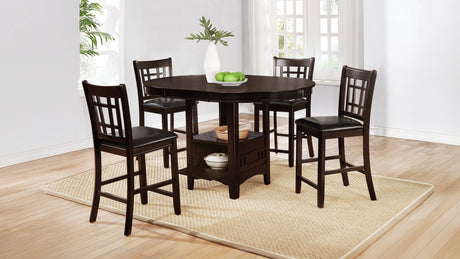 Lavon Oval Counter Height Extension Table & 5-Piece Set - 5pcs- Table + 4 Counter Chairs