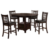Lavon Oval Counter Height Extension Table & 5-Piece Set - Espresso with Storage Pedestal & Grid-Back Stools – view 12