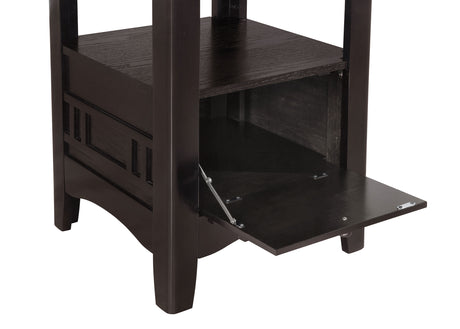 Lavon Oval Counter Height Extension Table & 5-Piece Set - Espresso with Storage Pedestal & Grid-Back Stools – view 16