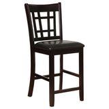 Lavon Oval Counter Height Extension Table & 5-Piece Set - Espresso with Storage Pedestal & Grid-Back Stools – view 17