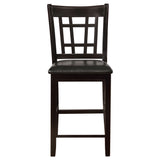 Lavon Oval Counter Height Extension Table & 5-Piece Set - Espresso with Storage Pedestal & Grid-Back Stools – view 18