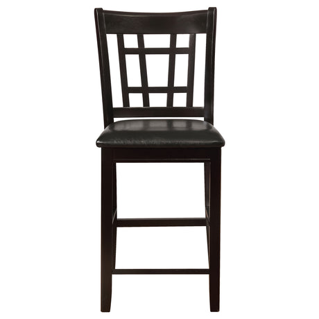 Lavon Oval Counter Height Extension Table & 5-Piece Set - Espresso with Storage Pedestal & Grid-Back Stools – view 18