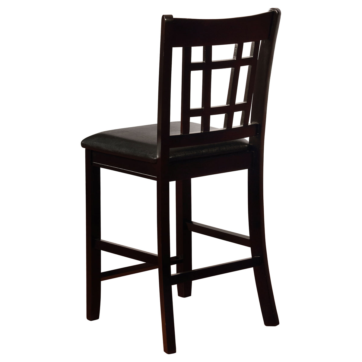 Lavon Oval Counter Height Extension Table & 5-Piece Set - Espresso with Storage Pedestal & Grid-Back Stools – view 19