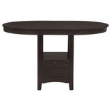 Lavon Oval Counter Height Extension Table & 5-Piece Set - Espresso with Storage Pedestal & Grid-Back Stools – view 6