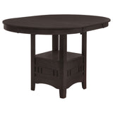 Lavon Oval Counter Height Extension Table & 5-Piece Set - Espresso with Storage Pedestal & Grid-Back Stools – view 8