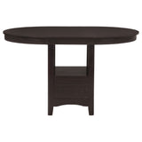 Lavon Oval Counter Height Extension Table & 5-Piece Set - Espresso with Storage Pedestal & Grid-Back Stools – view 7
