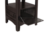 Lavon Oval Counter Height Extension Table & 5-Piece Set - Espresso with Storage Pedestal & Grid-Back Stools – view 9