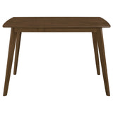 Kersey 47" Dining Table & 5-Piece Set - Mid-Century Chestnut with Tan Leatherette Side Chairs – view 14
