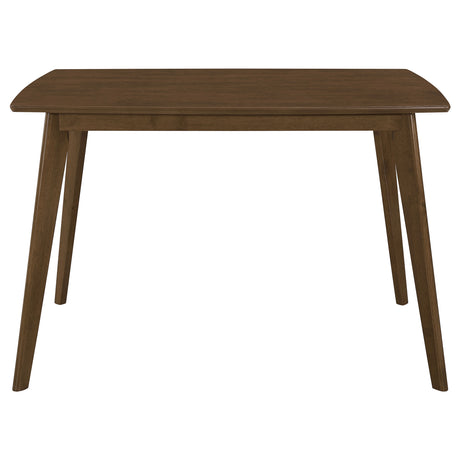 Kersey 47" Dining Table & 5-Piece Set - Mid-Century Chestnut with Tan Leatherette Side Chairs – view 5