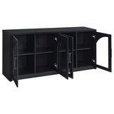 Riva 68" Sideboard Buffet - 4 Arched Glass Doors with Adjustable Storage in Black – view 3