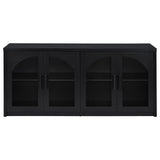 Riva 68" Sideboard Buffet - 4 Arched Glass Doors with Adjustable Storage in Black – view 4