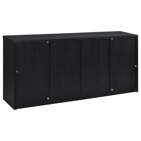 Riva 68" Sideboard Buffet - 4 Arched Glass Doors with Adjustable Storage in Black – view 7