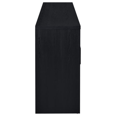 Riva 68" Sideboard Buffet - 4 Arched Glass Doors with Adjustable Storage in Black – view 9