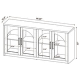 Riva 68" Sideboard Buffet - 4 Arched Glass Doors with Adjustable Storage in Black – view 11