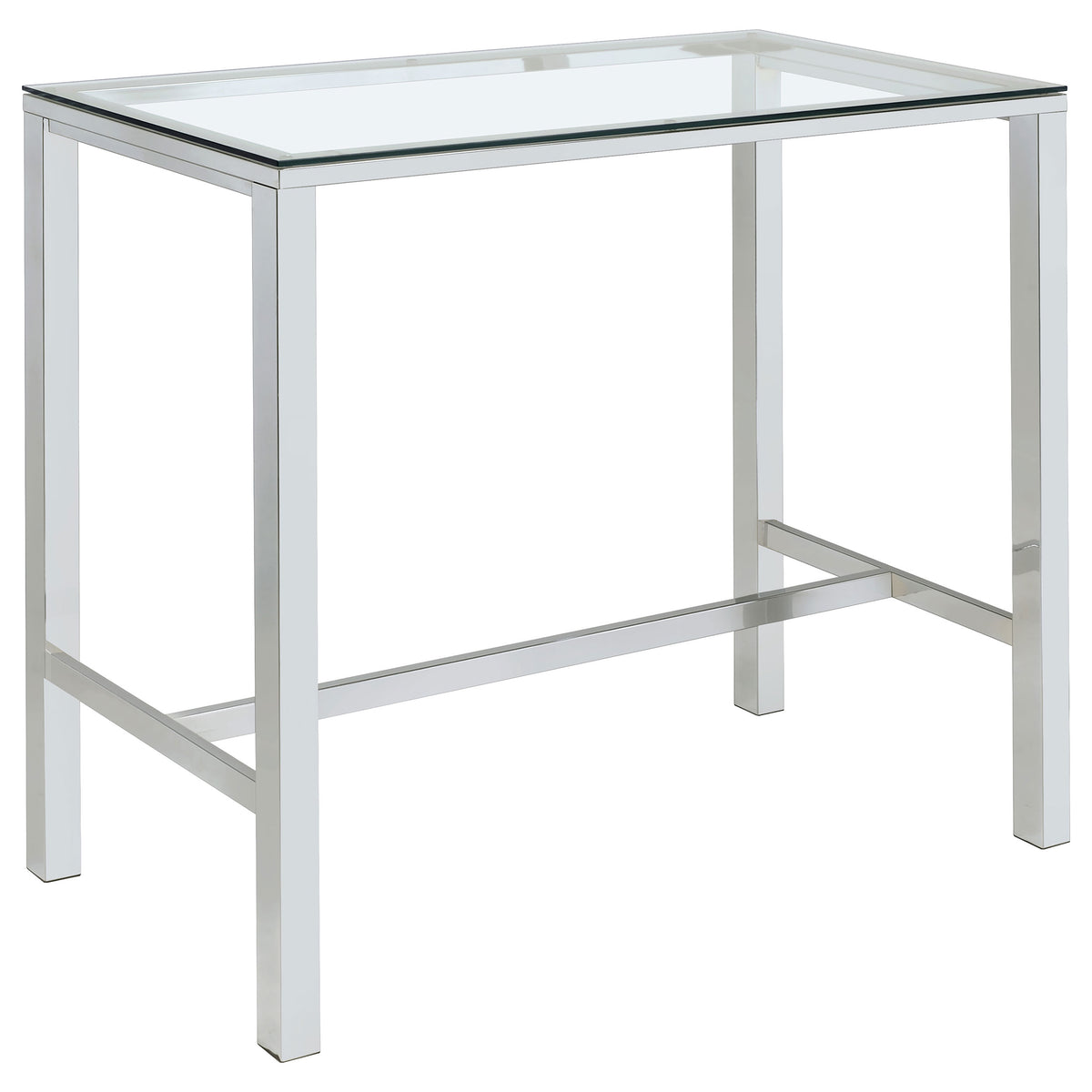 Tolbert 47" Glass Top Pub Bar Table & 5-Piece Bar Set - Chrome with Clear Acrylic Stools – view 9