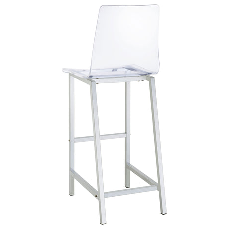 Tolbert 47" Glass Top Pub Bar Table & 5-Piece Bar Set - Chrome with Clear Acrylic Stools – view 11