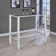 Tolbert 47" Glass Top Pub Bar Table & 5-Piece Bar Set - Chrome with Clear Acrylic Stools – view 1
