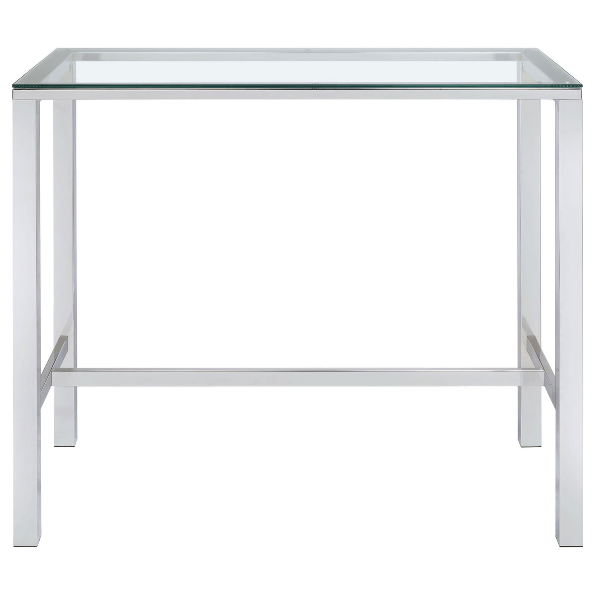 Tolbert 47" Glass Top Pub Bar Table & 5-Piece Bar Set - Chrome with Clear Acrylic Stools – view 4