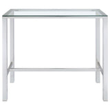 Tolbert 47" Glass Top Pub Bar Table & 5-Piece Bar Set - Chrome with Clear Acrylic Stools – view 4