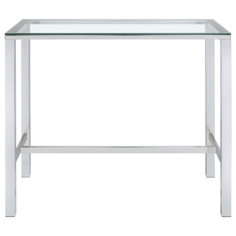 Tolbert 47" Glass Top Pub Bar Table & 5-Piece Bar Set - Chrome with Clear Acrylic Stools – view 4