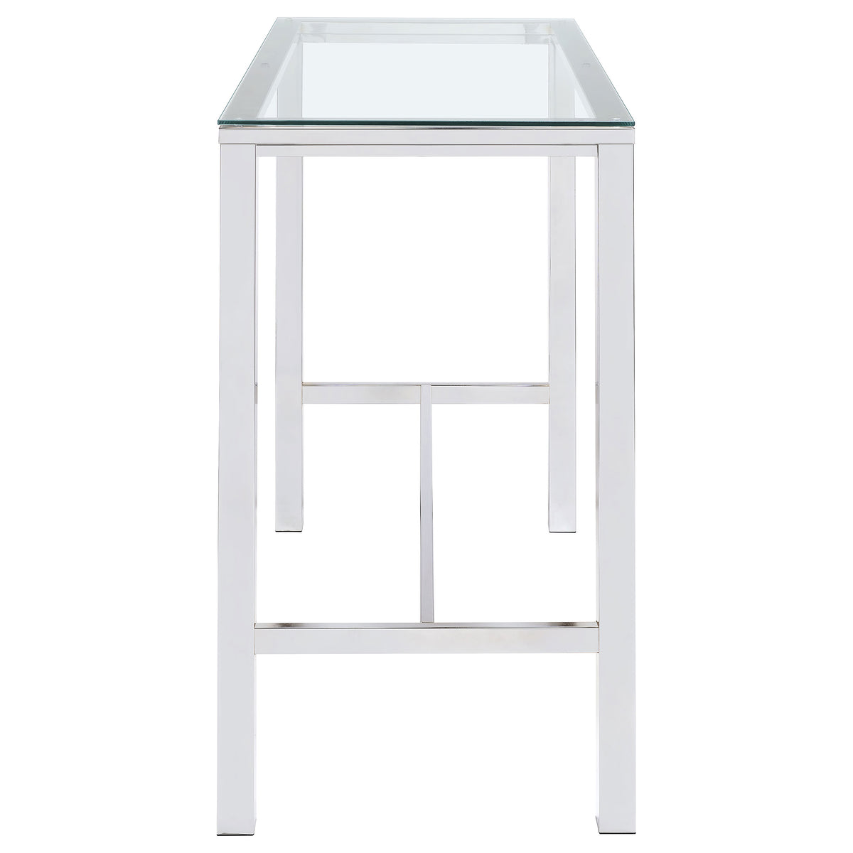 Tolbert 47" Glass Top Pub Bar Table & 5-Piece Bar Set - Chrome with Clear Acrylic Stools – view 5
