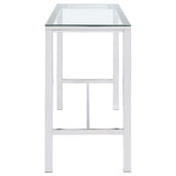 Tolbert 47" Glass Top Pub Bar Table & 5-Piece Bar Set - Chrome with Clear Acrylic Stools – view 5