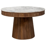 Ortega Dining Collection - 46" Round Marble Top Dining Table