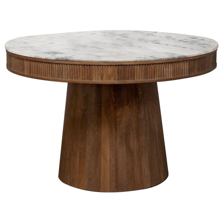 Ortega Dining Collection - 46" Round Marble Top Dining Table