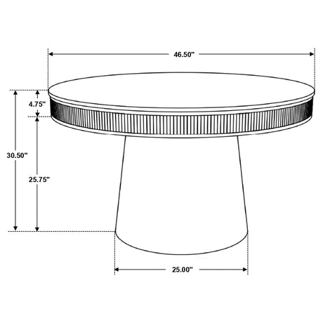 Ortega Dining Collection - 46" Round Marble Top Pedestal Table, Coffee Leatherette Chairs & Marble Top Sideboard – view 8