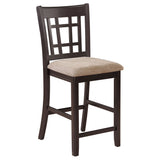 Lavon Counter Height Extension Dining Table & Set - Round-to-Oval Pedestal with Storage in Light Chestnut & Espresso – view 15