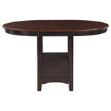 Lavon Counter Height Extension Dining Table & Set - Round-to-Oval Pedestal with Storage in Light Chestnut & Espresso – view 6