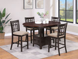 Lavon Counter Height Extension Dining Table & Set - Round-to-Oval Pedestal with Storage in Light Chestnut & Espresso – view 10