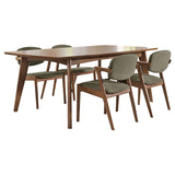 Malone 78" Dining Table & Sets - Mid-Century Modern Dark Walnut with Upholstered Z-Style Arm Chairs – view 14