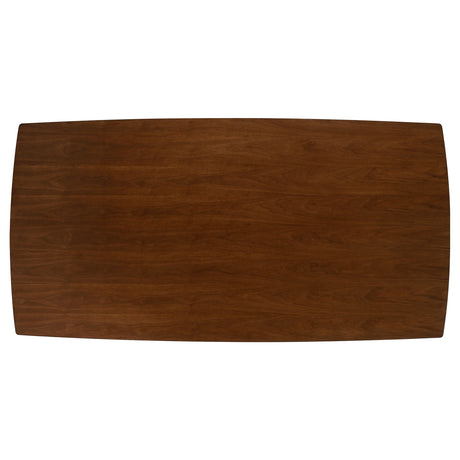 Malone 78" Dining Table & Sets - Mid-Century Modern Dark Walnut with Upholstered Z-Style Arm Chairs – view 16