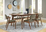 Malone 78" Dining Table & Sets - Mid-Century Modern Dark Walnut with Upholstered Z-Style Arm Chairs – view 13
