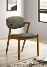 Malone 78" Dining Table & Sets - Mid-Century Modern Dark Walnut with Upholstered Z-Style Arm Chairs - lifestyle
