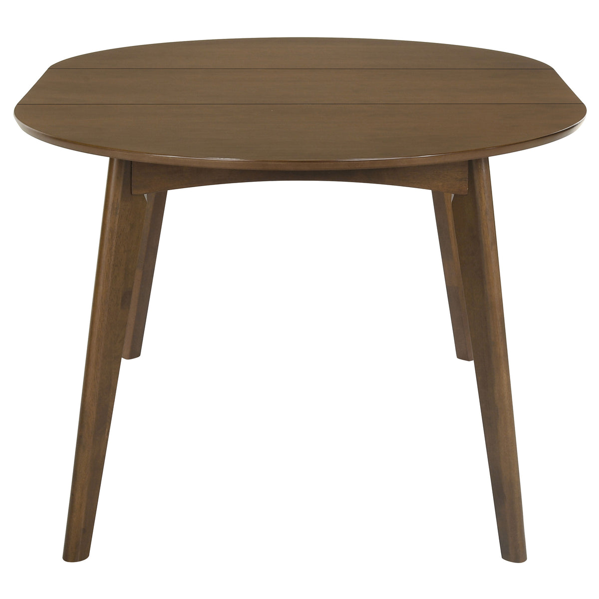 Jedda Oval Extension Dining Table & 5-Piece Set - Mid-Century Dark Walnut with Black Leatherette Chairs – view 15