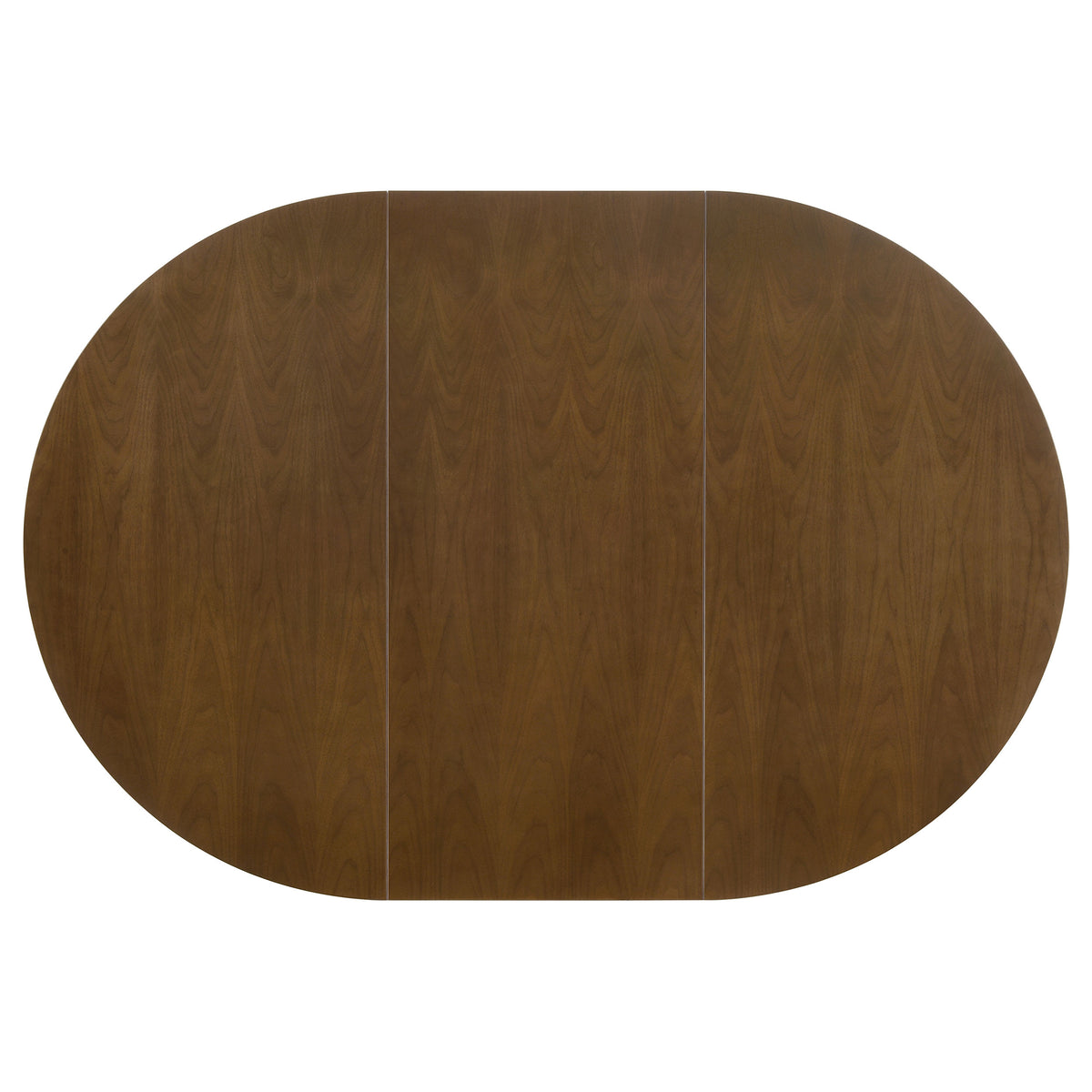 Jedda Oval Extension Dining Table & 5-Piece Set - Mid-Century Dark Walnut with Black Leatherette Chairs – view 17