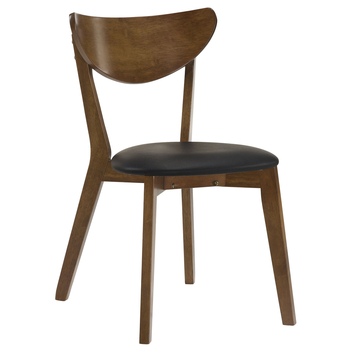 Jedda Oval Extension Dining Table & 5-Piece Set - Mid-Century Dark Walnut with Black Leatherette Chairs – view 18